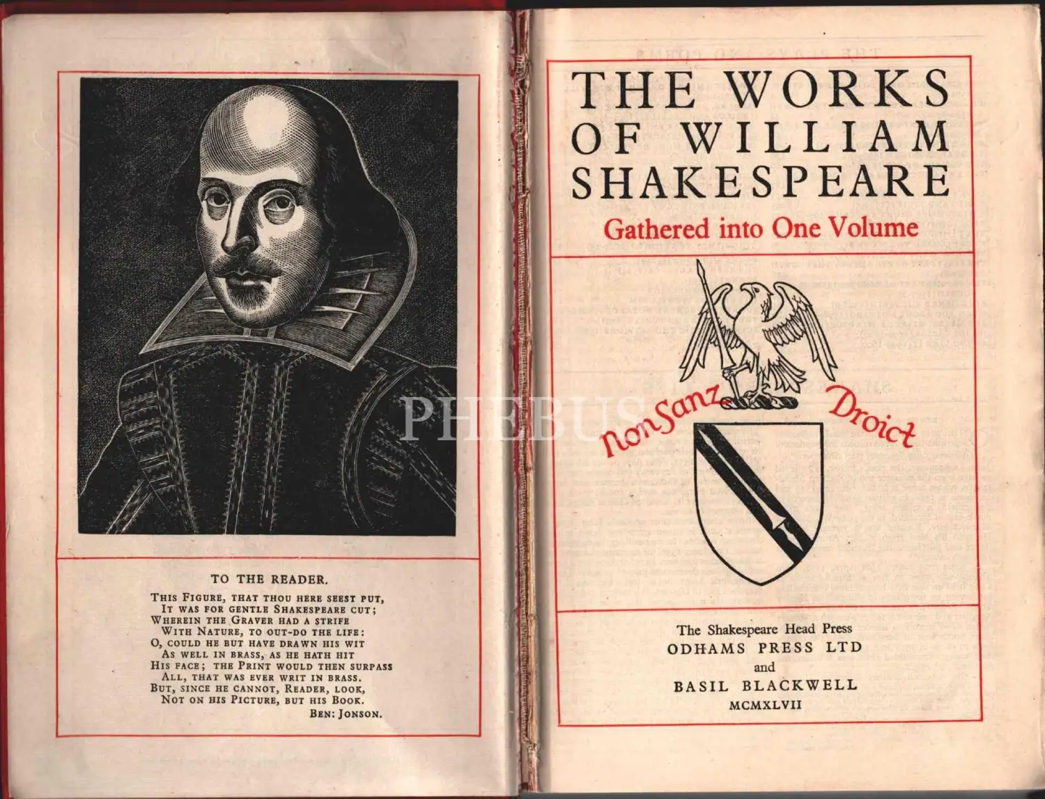 THE WORKS OF WILLIAM SHAKESPEARE Gathered into One Volume The