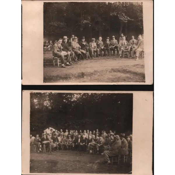 İstanbul Erkek Lisesi öğretmen ve öğrencilerinin bir arada olduğu 2 adet hatıra fotoğrafı, 26 Mayıs 1926, 9x14 cm