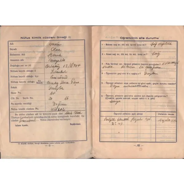 İstanbul Musevi İlkokullarının sağlık ve ruhsal durumlarına dair inceleme ve kayıt dosyası, Galata Elmas Basımevi, 1952, 17x24 cm