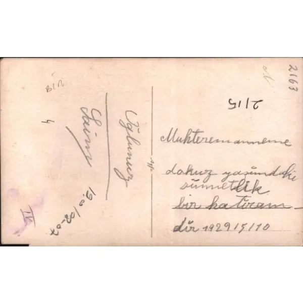 Sünnet hatırası, 15 Ekim 1929, 9x14 cm