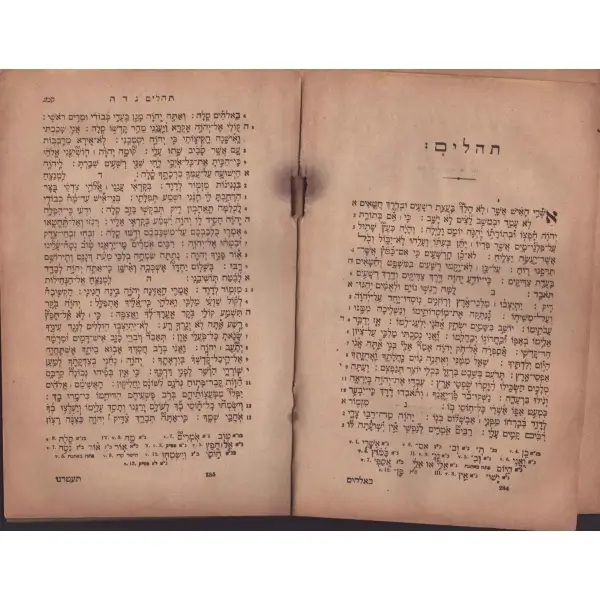 SEFER TEHİLİM (תְהִלִּים) – Psalms, Constantinople 1923, Mateossian Matbaası, 153-184. sayfalar arası, 14,5x21,5 cm