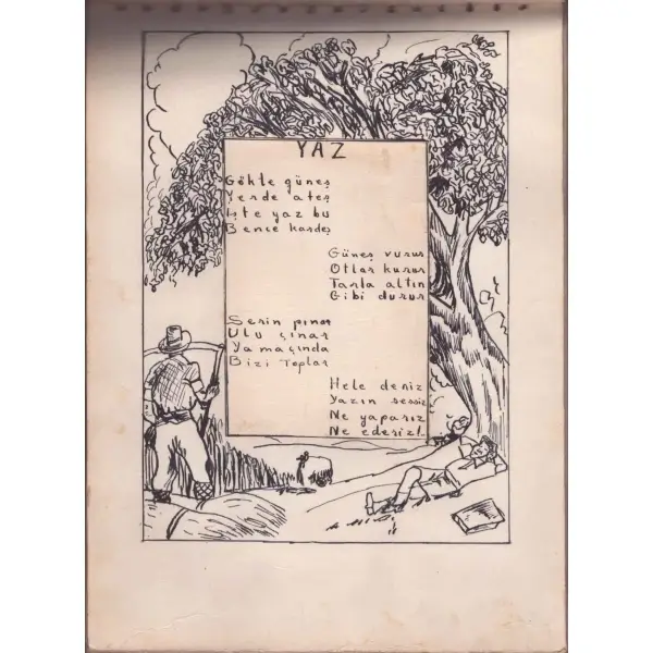 Ressam Hasan Kavruk'un terekesinden, el çizimi ve yazısıyla MEVSİM VE AYLAR, Hikmet Atillâ Gökay, 16 s., 18x25 cm