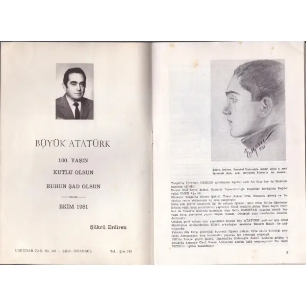 Şükrü Erdiren tanıtım kataloğu, Ekim 1981, 34 s., 17x24 cm