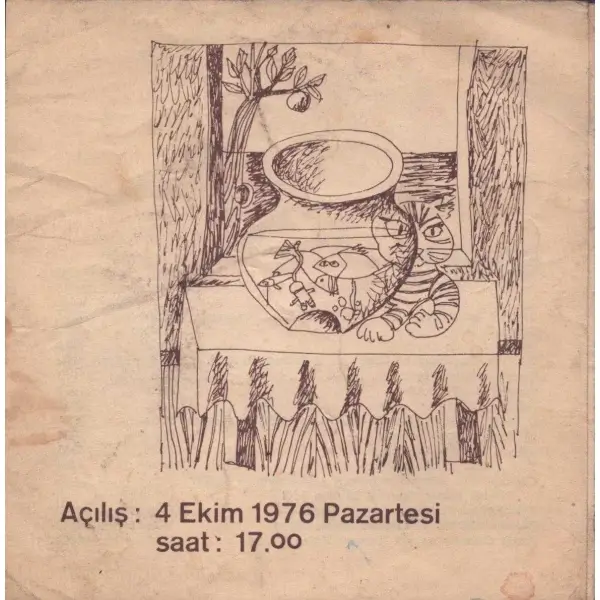 Cihat Burak resim sergisi tanıtım bröşürü, Galeri Baraz, 1976, 15x15 cm