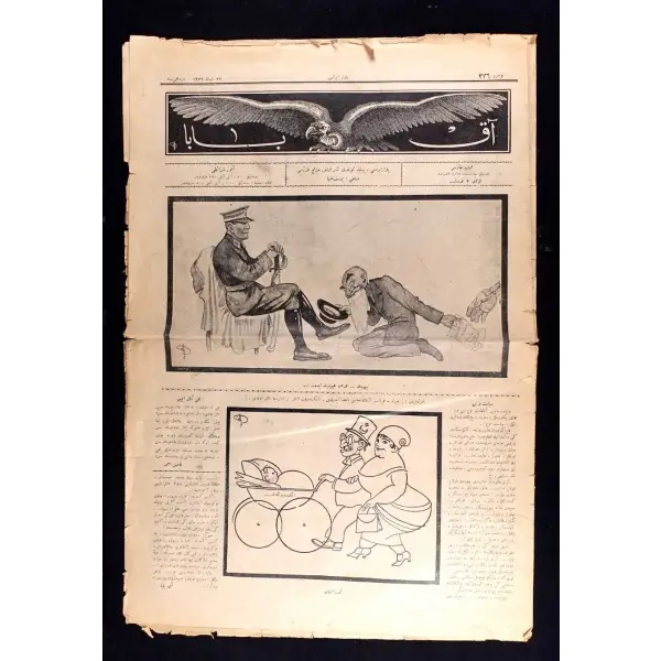 Mizah dergisi AKBABA´nın Mustafa Kemal Atatürk görselli 336. sayısı, 22 Şubat 1926, 33x50 cm