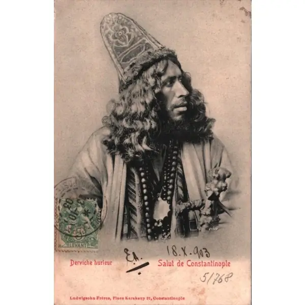 Derviş, Constantinople, 1903, ed. Ludwigsohn Freres, postadan geçmiş
