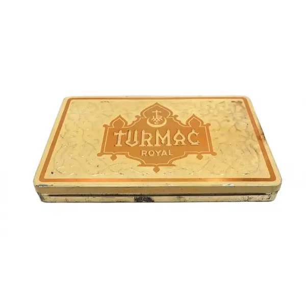 TURMAC ROYAL marka içi boş teneke sigara kutusu, 17x11x2 cm