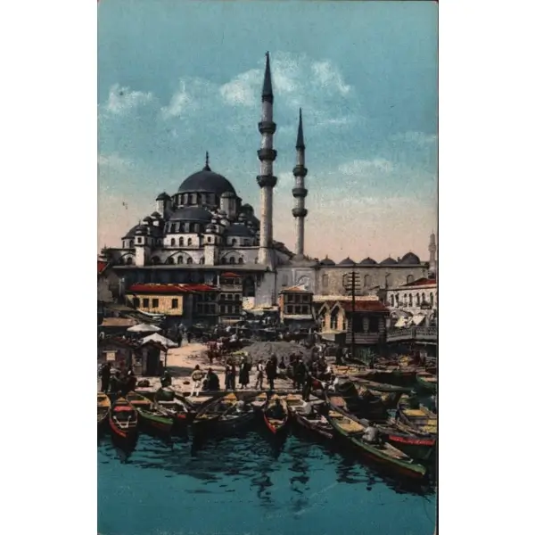 Eminönü Yeni Cami ve kayıklar, Constantinople, ed. E.F. Rochat