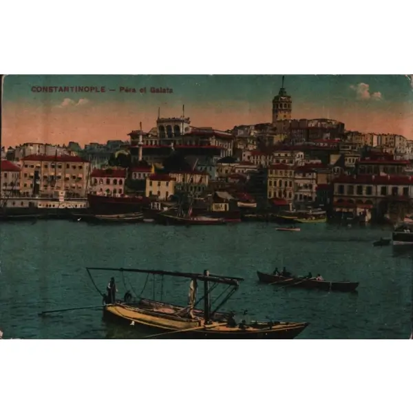 Galata manzarası, Constantinople, M. Cevdet Yalazan damgalı