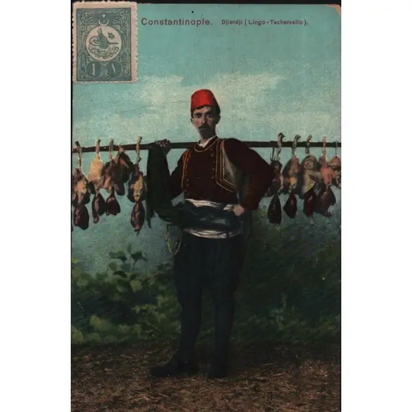 Ciğerci, Constantinople, pullu kartpostal