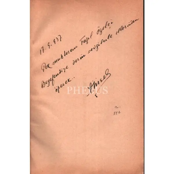 Çeviren Avni İnsel'den ithaflı ve imzalı DÜNYA NÎMETLERİ, Andre Gide, Ahmed İhsan Basımevi, İstanbul - 1936, 189 sayfa, 14x20 cm 