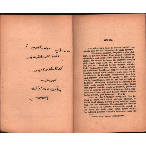 Çeviren Cemil Meriç´ten Fehmi Baldaş´a ithaflı ve imzalı HERNANİ, Victor Hugo, Maarif Basımevi, İstanbul - 1956, 184 sayfa, 12x19 cm