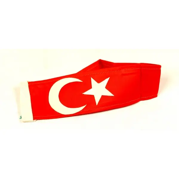 Ay yıldızlı, el yapımı gemi için dikilmiş Türk bayrağı, 6x41 cm