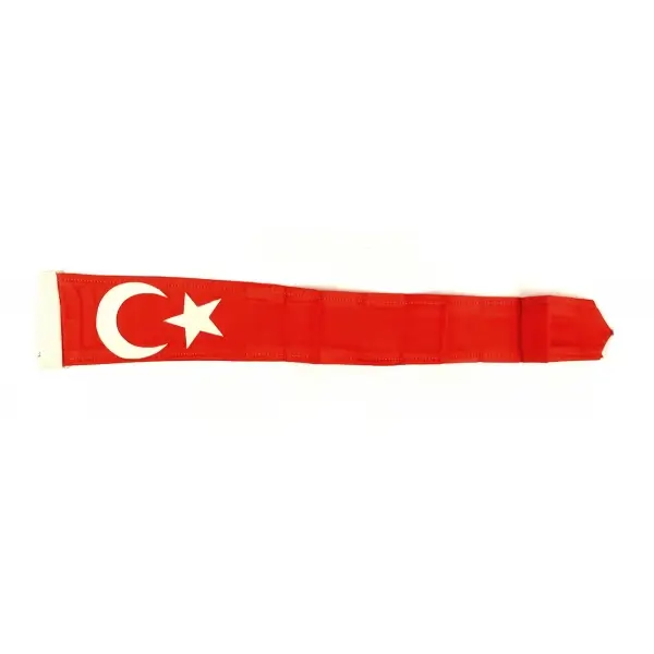 Ay yıldızlı, el yapımı gemi için dikilmiş Türk bayrağı, 6x41 cm