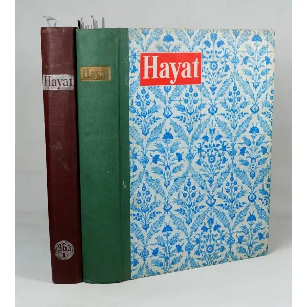 Haftalık HAYAT Mecmuası´nın 1963-1964 yılları arasında yayınlanan ilk 53 sayısı (2 Cilt), 25x33 cm