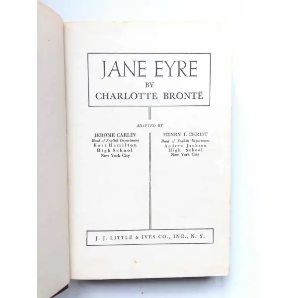 Jane Eyre, Charlotte Bronte, 1946, New York, J . J. Little & Ives, 179s, S/B Resimli, İngilizce, Sert Kapak