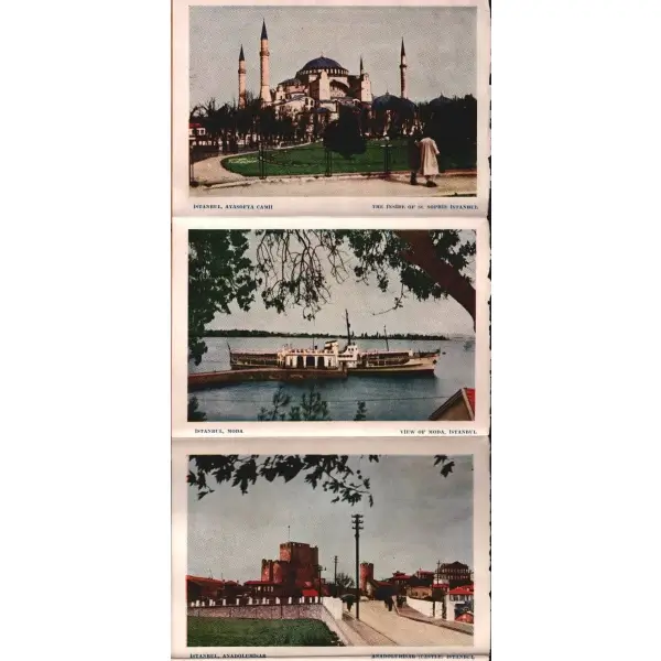 İstanbul´a ait 6 görselin yer aldığı SOUVENIR OF İSTANBUL, İstanbul Yayınevi, 17x69 cm