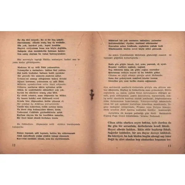 MEHMET ÂKİF´İN HAYATI VE TEFEKKÜR CEPHESİ, hazırlıyan: Dr. Fehmi Cumalıoğlu, Ayyıldız Matbaası, Ankara - 1959, 21 sayfa, 12x17 cm