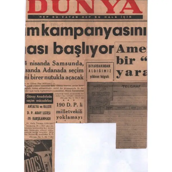 Şevket Rado terekesinden Hattat Mustafa Rakım Efendi´nin ölüm yıldönümü konulu gazete kupürü, yazan: M. Tayyib Gökbilgin, 19x27 cm