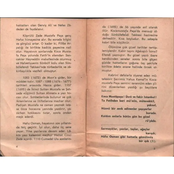 Yazdığı Bir Kur´an-ı Kerim´in İlk Defa Tıpkıbaskısı Yapılması Dolayısile HATTAT HAFIZ OSMAN (Hayatı-Sanatı-Eserleri), Süheyl Ünver, 16 sayfa, 10x16 cm