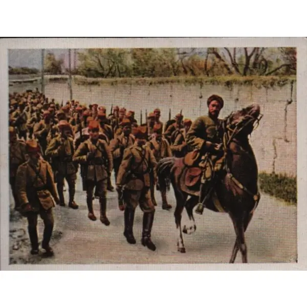 I. Dünya Savaşı Rusya,Sırbistan, Türkiye (1914) Türk piyadeleri, Lande, 5x6 cm