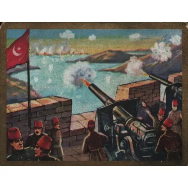 I. Dünya Savaşı Çanakkale Cephesi (25 Nisan 1915), Alya, Orientalische Cigaretten Compagnie [Oryantal Sigara Şirketi], 5x6 cm