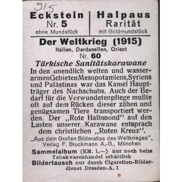 I. Dünya Savaşı Çanakkale Cephesi (1915), Eckstein Halpaus, 5x6 cm