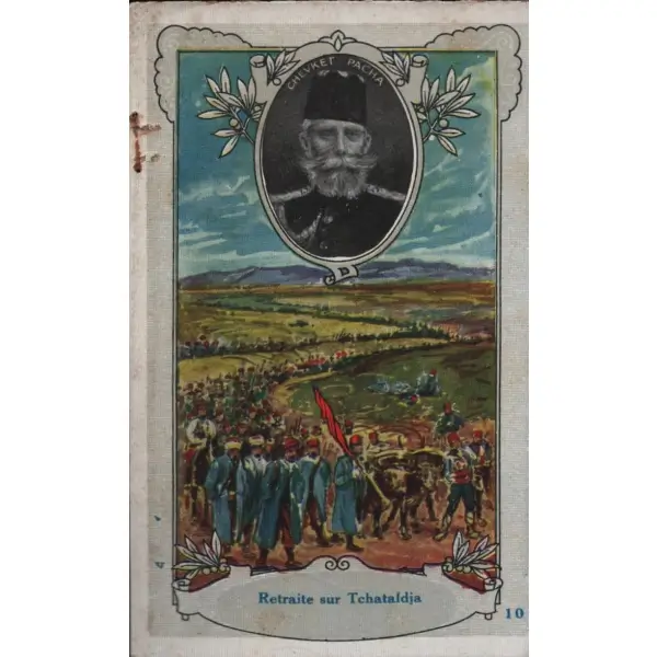 Harbiye Nazırı Mahmud Şevket Paşa Paşa görselli Fransızca çikolata kartı, 7x11 cm