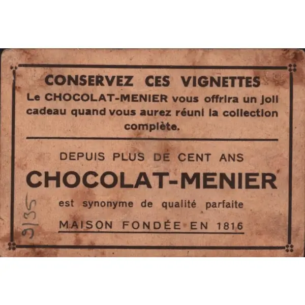 Bayezid Cami görselli Fransızca çikolata kartı, Menier Chocolaté Collection 1816, Constantinople, 5x8 cm