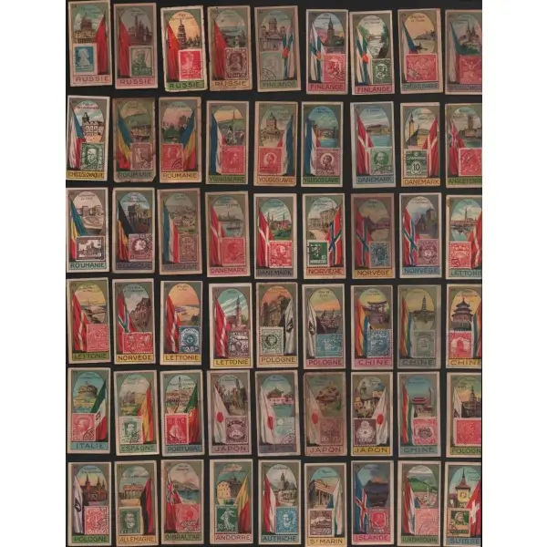 Ülke görselli çikolata kartları, S.A. Victoria Büskivi ve Çikolataları, Belgium, 3x6 cm (85 adet)