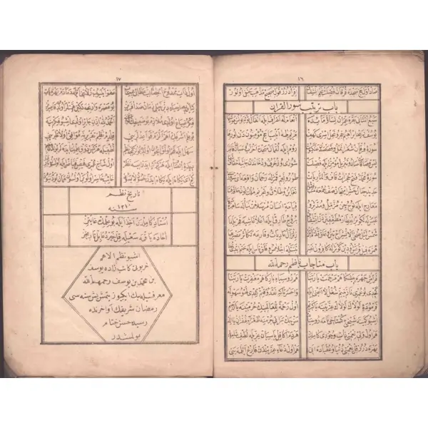 NAZMÜ´L-EHEMM, Diyarbekirli Şeyhî Mehmed Efendi, 1275, 17 s., 15x22 cm