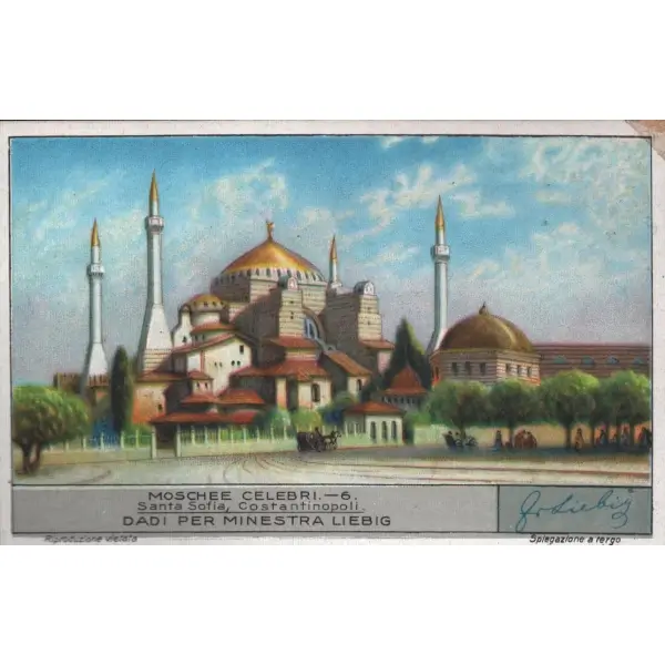 Ayasofya Camii görselli  Liebig et özü kartı, 7x11 cm