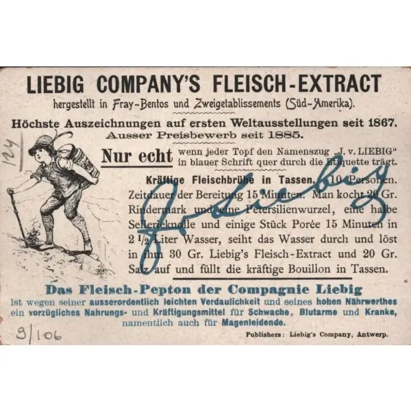 Harem eğlencesi görselli Almanca kart, Liebig et özü, ed. Liebig Şirketi, Antwerp, 7x11 cm