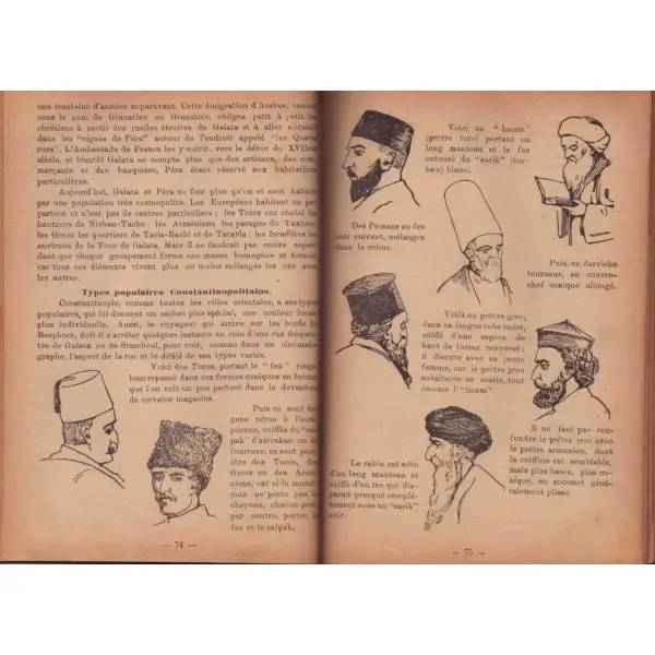 Fransızca, deri cildinde CONSTANTINOPLE GUIDE TOURISTIQUE, Ernest Mamboury, Galata/Constantinople, 1925, 565 s., 12x18 cm