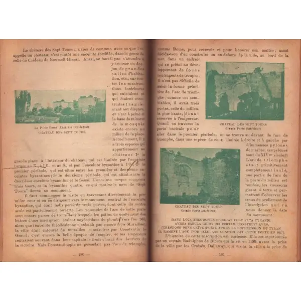 Fransızca, deri cildinde CONSTANTINOPLE GUIDE TOURISTIQUE, Ernest Mamboury, Galata/Constantinople, 1925, 565 s., 12x18 cm