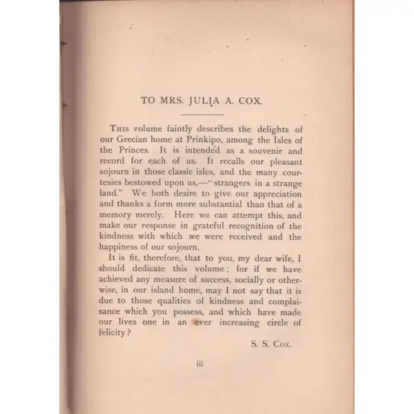 İngilizce, ciltli THE ISLES OF THE PRINCES OR THE PLEASURES OF PRINKIPO, Samuel S. Cox,  G. P. Putnam´s Sons, The Knickerbocker Press, New York & London 1887, 381 s., 14x20 cm