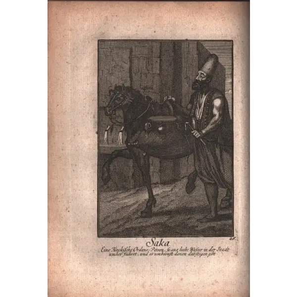 1692-1711 yılları arasında Fransa´nın Osmanlı büyükelçisi olarak görev yapan Charles de Ferriol´un anlatımı ve Jean-Baptiste Vanmour´un 77 adet bakır levhasıyla 1789 baskı ABDILDUNG DES TÜRKISCHEN HOFES, 136 sayfa, 17x22 cm