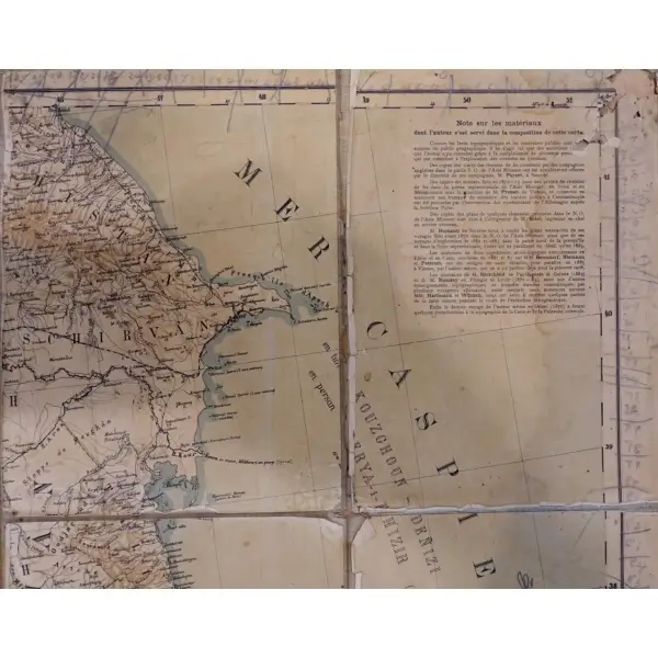 PROVINCES ASIATIQUES DE L´EMPIRE OTTOMAN bez üzerine kâğıt harita, Henri Kiepert, Dietrich Reimer, Berlin 1883, 100x170 cm
