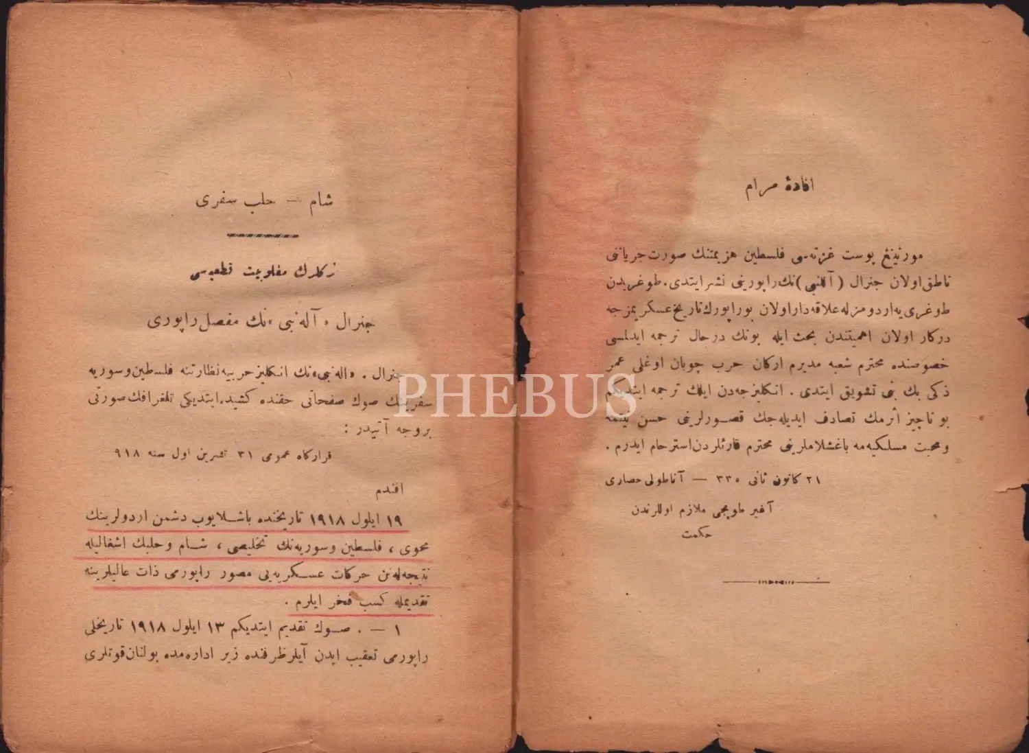 FİLİSTİN HEZİMETİ, Hikmet, 1335, Matbaa-i Orhaniye, 48 sayfa, 13x19 cm...
