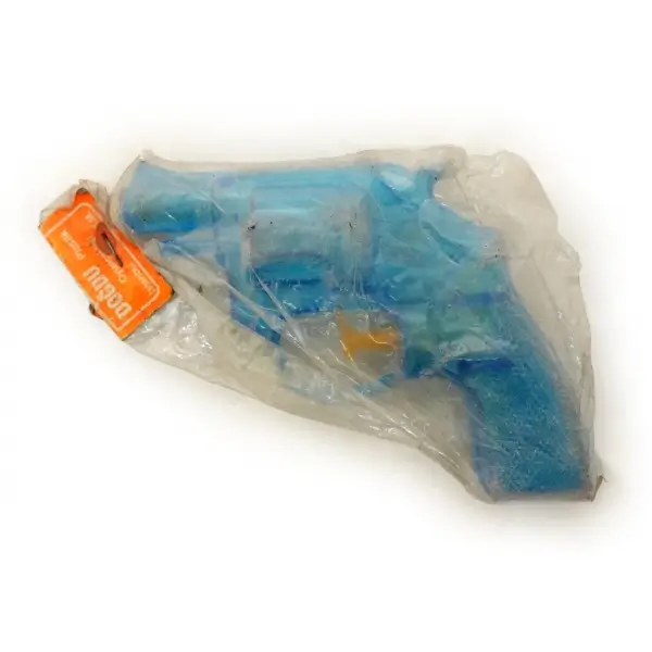 Doğdu Plastik Oyuncakları etiketli orijinal paketinde plastik su tabancası, 13x10 cm