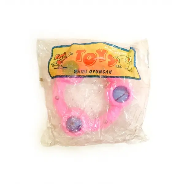Yerli malı Rami Oyuncak etiketli orijinal paketinde plastik çıngırak, 10x10 cm