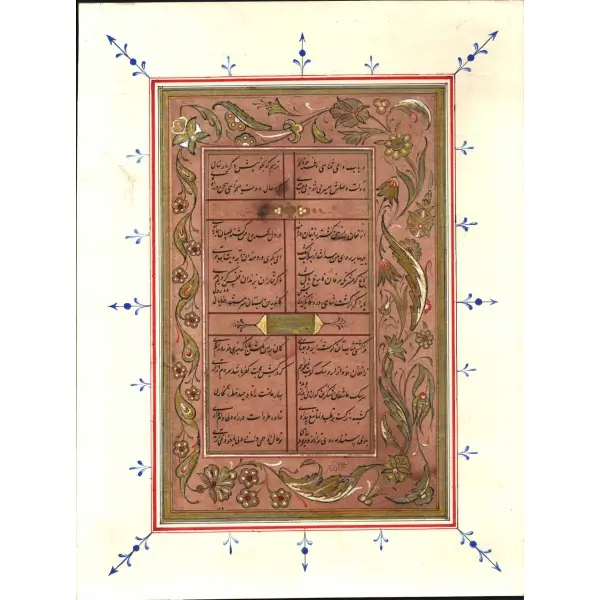 Tezhipli Farsça talik yazı, 23x30 cm...