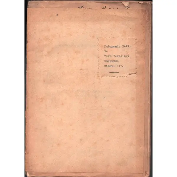 KIRIMLI BEKİR ÇOBANZADE´NİN ŞİİRLERİ, A. Battal Taymas, İstanbul 1955, Osman Yalçın Matbaası, 22+6 sayfa, 17x25 cm, İTHAFLI VE İMZALI...