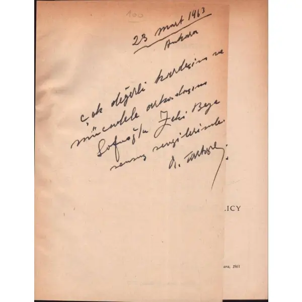 DIŞ POLİTİKA GÖRÜŞÜMÜZ, Fethi Tevetoğlu, Ankara 1963, Ajans-Türk Matbaası, 98 sayfa, 14x20 cm, İTHAFLI VE İMZALI...