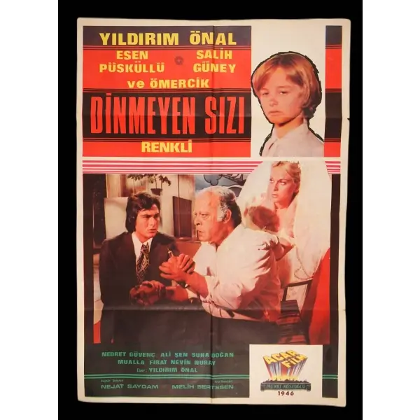 DİNMEYEN SIZI (Acar Film - Murat Köseoğlu - 1946), Yıldırım Önal - Esen Püsküllü - Salih Güney - Ömercik, 68x100 cm...