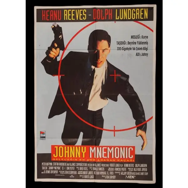 JOHNNY MNEMONIC: Geleceğin En Çok Aranan Kaçağı (Standard Film - M.D.P. Worldwide), Keanu Reeves - Dolph Lundgren, 65x98 cm...