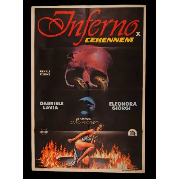 İNFERNO / CEHENNEM (Özen Film - 20th Century Fox), Gabriele Lavia - Eleonora Giorgi, 68x100 cm...