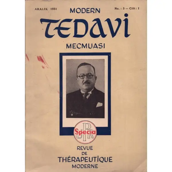 MODERN TEDAVİ MECMUASI, No: 3 - Cilt 1, Aralık 1951, 56 sayfa, 17x24 cm...