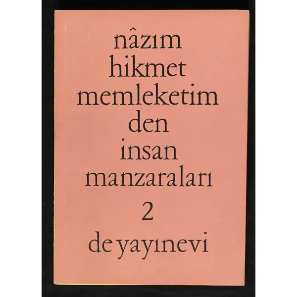 5 cilt takım MEMLEKETİMDEN İNSAN MANZARALARI, Nazım Hikmet, De Yayınevi, 1966-67, 669 sayfa,