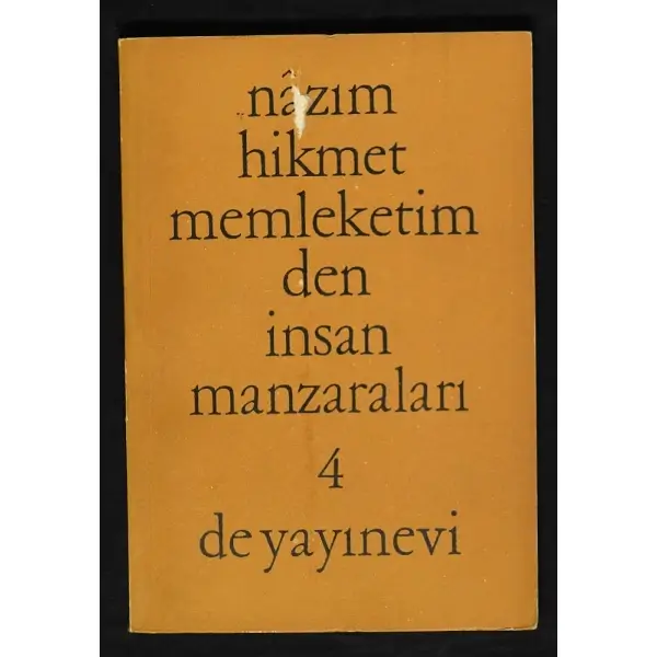 5 cilt takım MEMLEKETİMDEN İNSAN MANZARALARI, Nazım Hikmet, De Yayınevi, 1966-67, 669 sayfa,